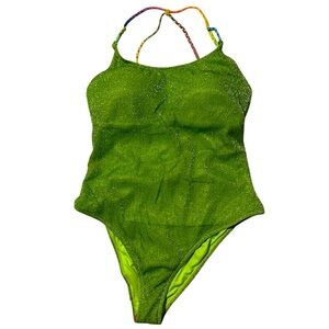 Kurt geiger London lime green rainbow swimsuit